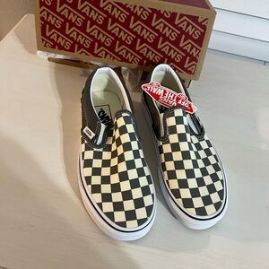 Vans Black and Cream Checkerboard Sneakers